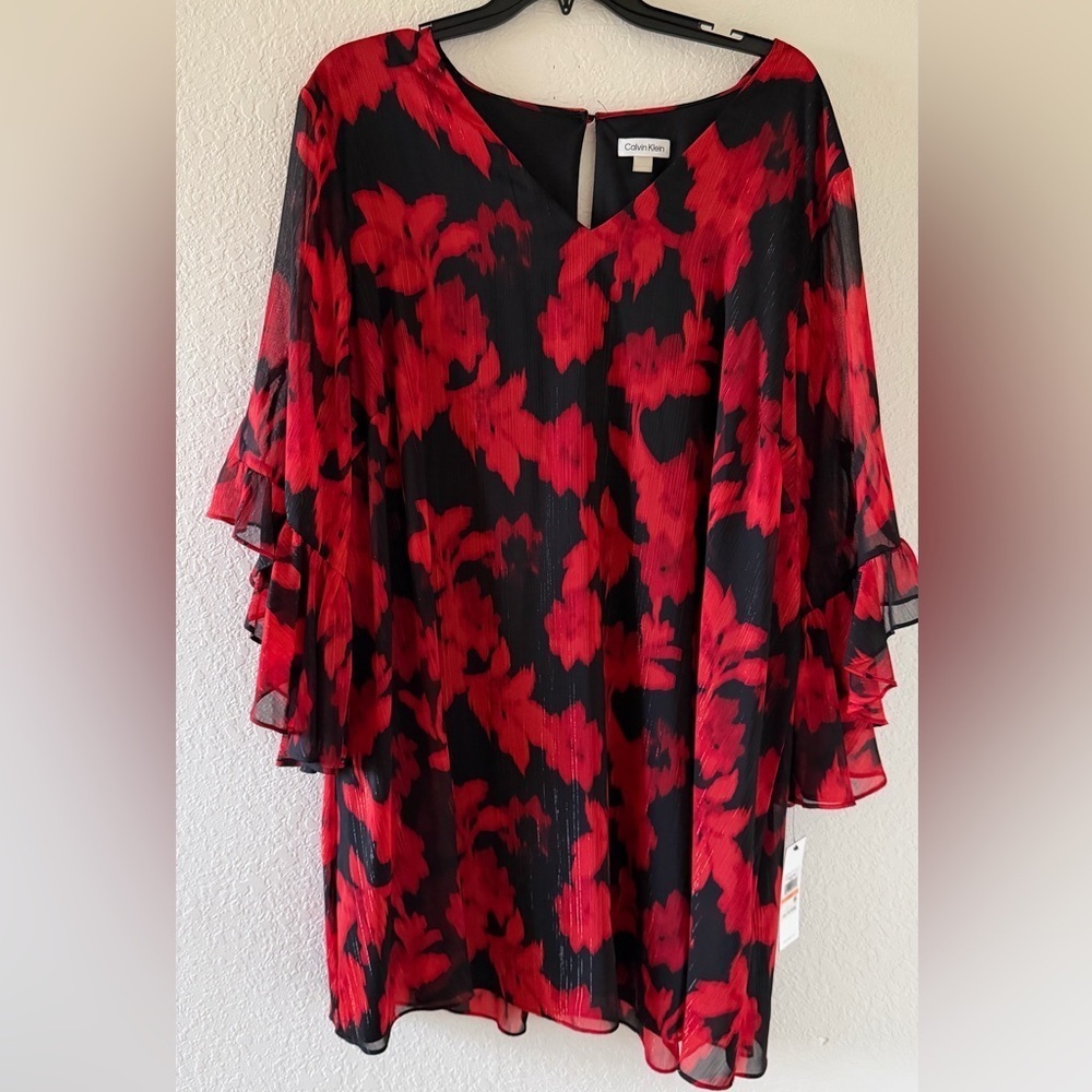 Calvin Klein Black and Red Dress size-24W